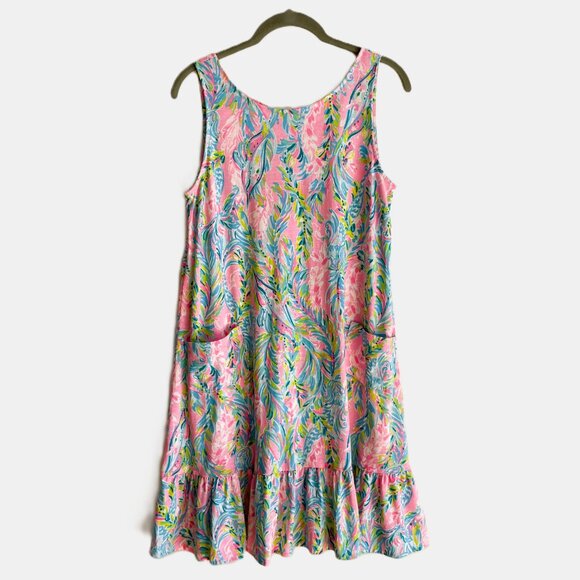 Lilly Pulitzer Kristen Ruffle Flounce Shift Dress in Unicorn of the Sea Size S - Picture 1 of 16